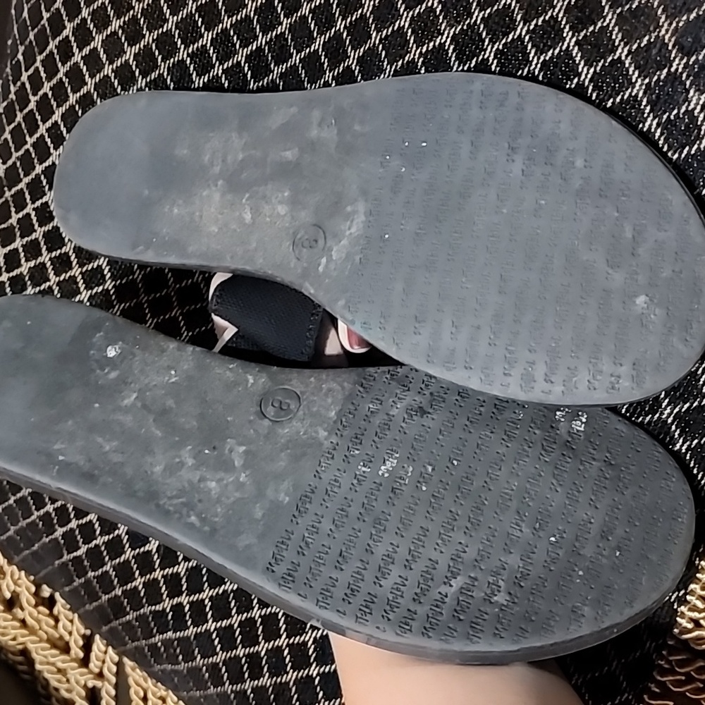 Black and brown double strap sandal - Picture 6 of 7